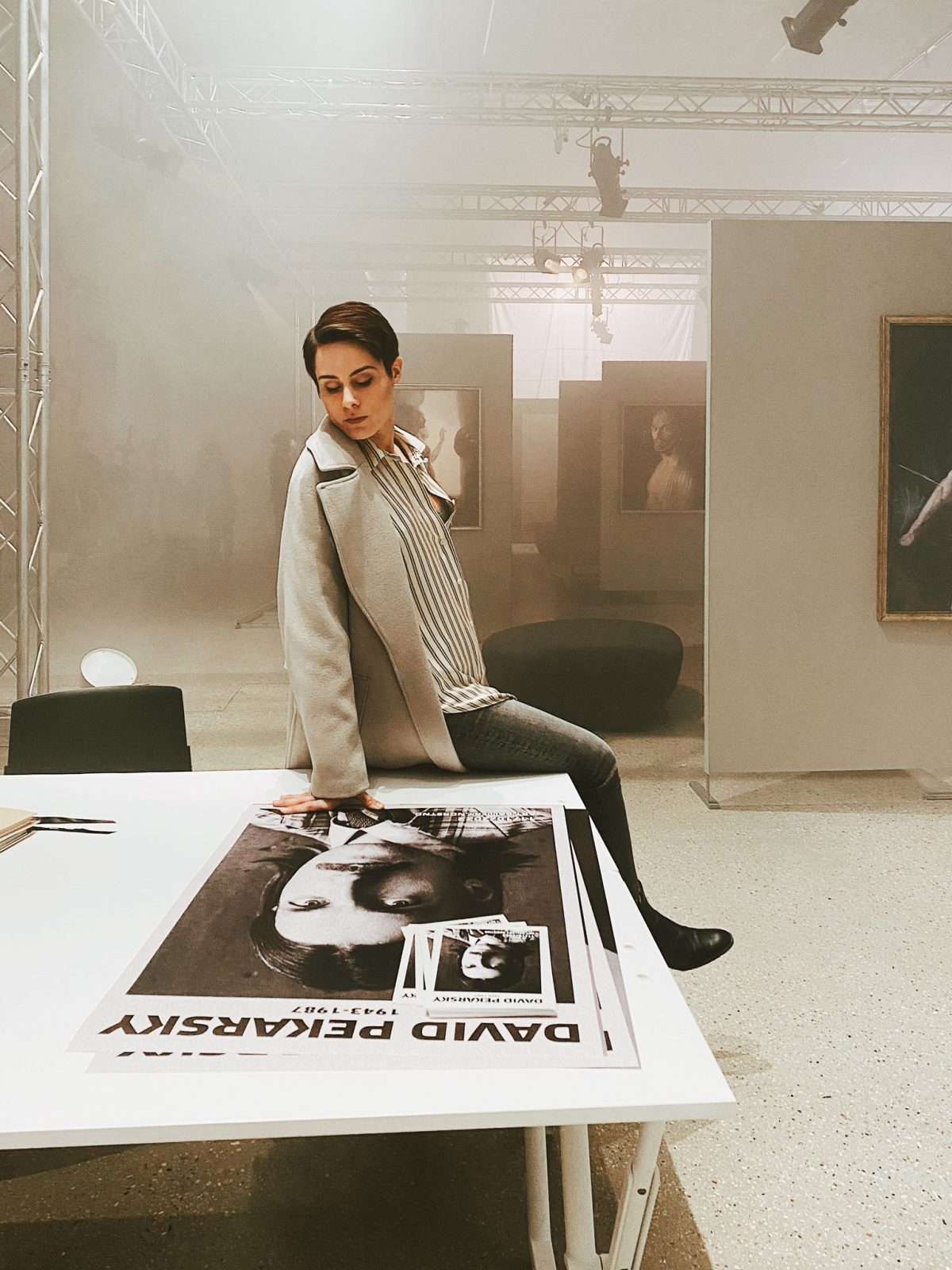 Martina Avogadri behind on the set of Emergency Exit